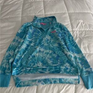 Simply Southern Teal Tie-Dye Button-Up Pullover